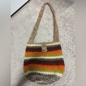 Handmade Striped Woven Shoulder Bag - Multicolor from Cuba